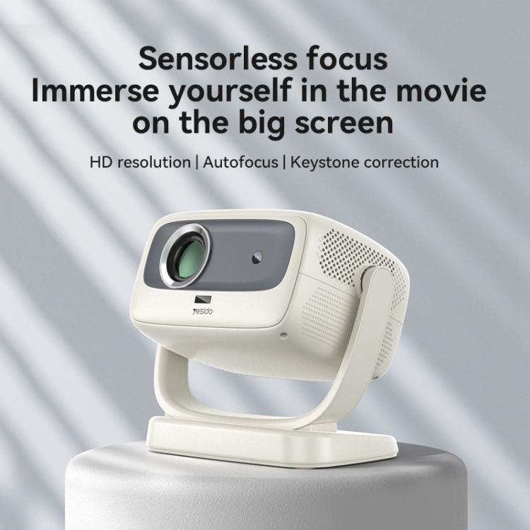 Yesido TV13 1280x720P 190ANSI Android 9.0 Series Smart Projector, Plug:EU Plug(Beige)