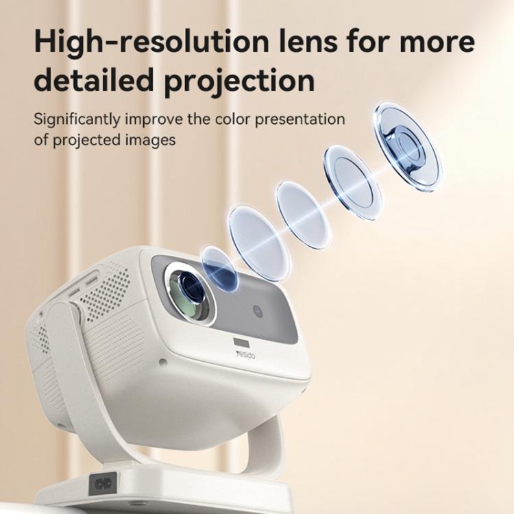 Yesido TV13 1280x720P 190ANSI Android 9.0 Series Smart Projector, Plug:EU Plug(Beige)