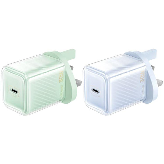 Chargeur rapide REMAX RP-U91 Jiltry Series 30W PD+QC Type-C GaN multi-compatible, Fiche : Prise R-U (Violet)