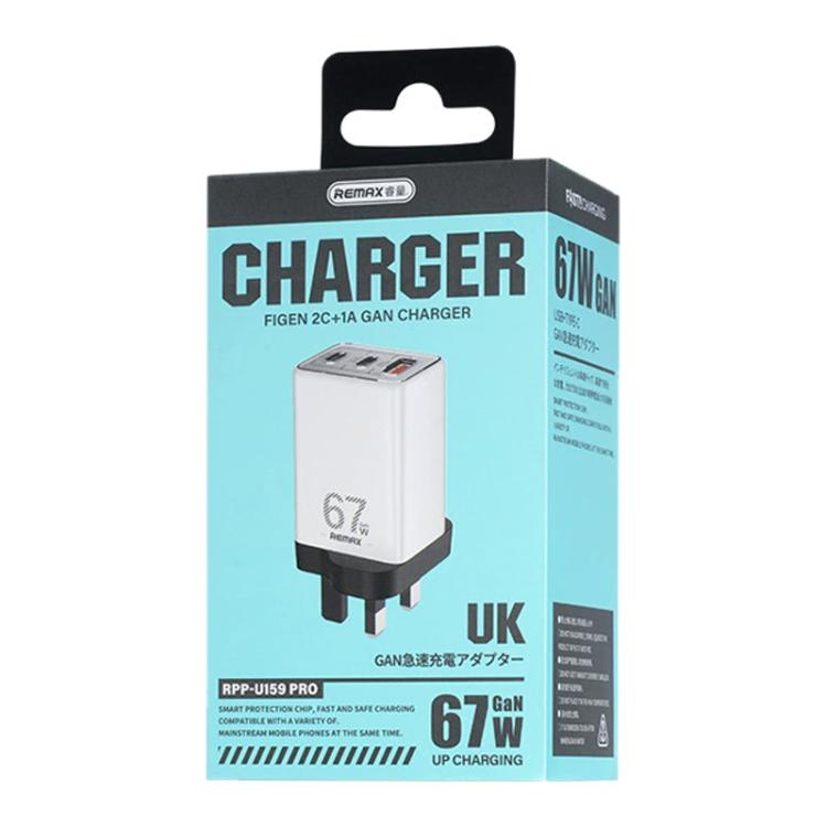 REMAX  RP-U159PRO Figen Series 67W Dual Type-C USB GaN Laptop Charger, Plug:UK Plug(White)