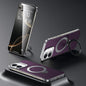 For iPhone 16 Plus SULADA Kevlar Texture MagSafe Magnetic Holder Phone Case(Purple)