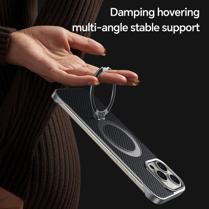 Pour iPhone 15 Pro, étui de téléphone SULADA MagSafe avec texture Kevlar et support magnétique (violet)