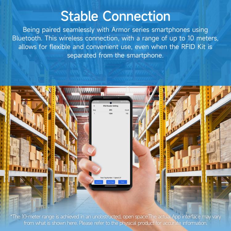 Lecteur de balises RFID UHF portable Ulefone Bluetooth 5.2 (noir)