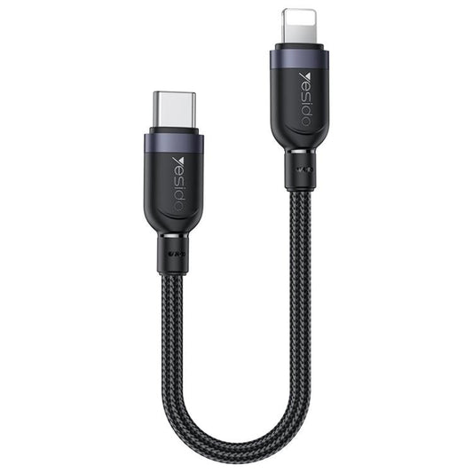Yesido CA187 27W Type-C to 8 Pin Aluminum Alloy Data Cable, Length: 0.3m(Black)