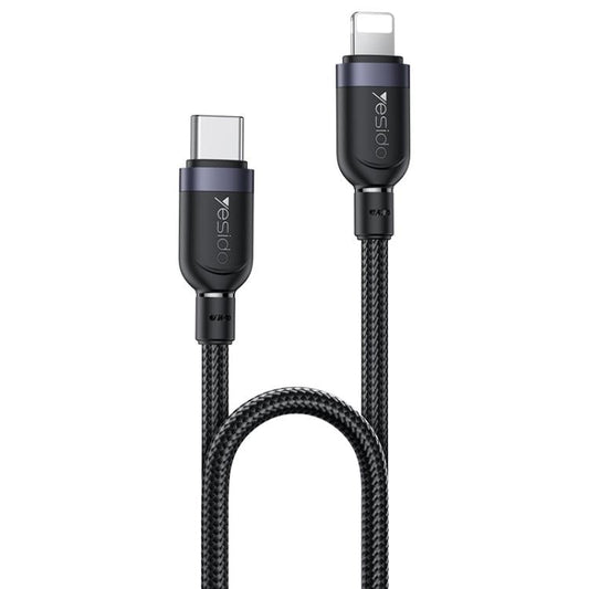 Yesido CA189 27W Type-C to 8 Pin Aluminum Alloy Data Cable, Length: 1.2m(Black)