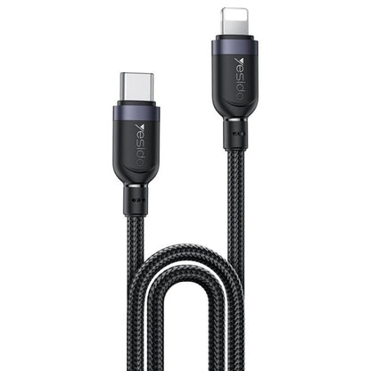 Yesido CA191 27W Type-C to 8 Pin Aluminum Alloy Data Cable, Length: 2m(Black)