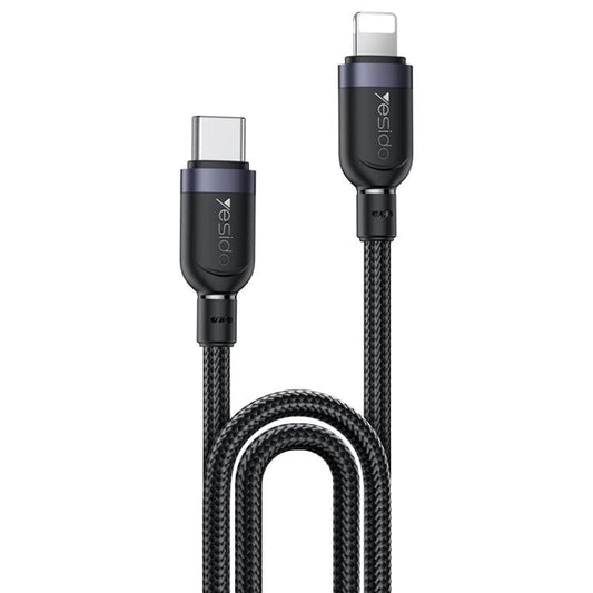 Yesido CA191 27W Type-C to 8 Pin Aluminum Alloy Data Cable, Length: 2m(Black)