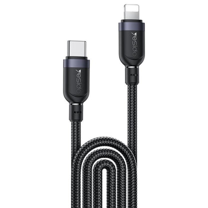 Yesido CA193 27W Type-C to 8 Pin Aluminum Alloy Data Cable, Length: 3m(Black)