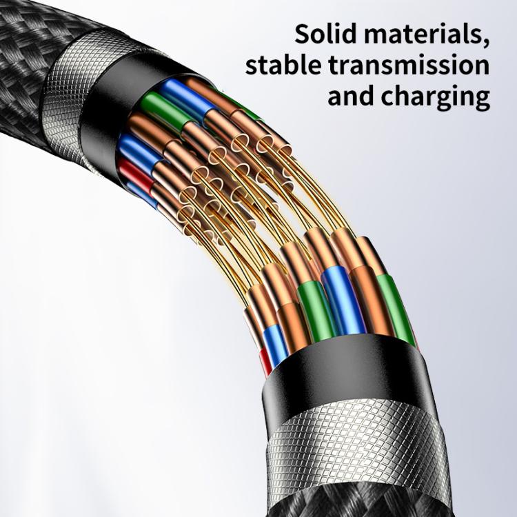 Yesido CA193 27W Type-C to 8 Pin Aluminum Alloy Data Cable, Length: 3m(Black)