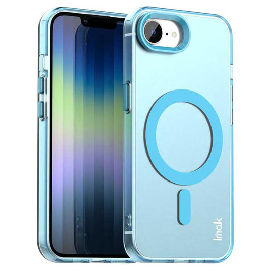 For iPhone 16e / 17e IMAK Candy Series Shockproof MagSafe Phone Case(Blue)