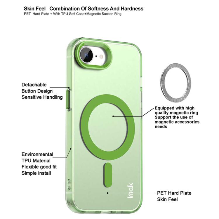 For iPhone 16e / 17e IMAK Candy Series Shockproof MagSafe Phone Case(Orange)