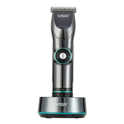 VGR V-256 5-gear Fine-tuning Digital Display USB Hair Clipper with Holder(Black)