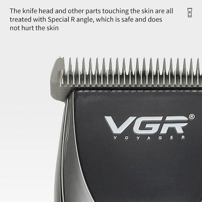 VGR V-256 5-gear Fine-tuning Digital Display USB Hair Clipper with Holder(Black)