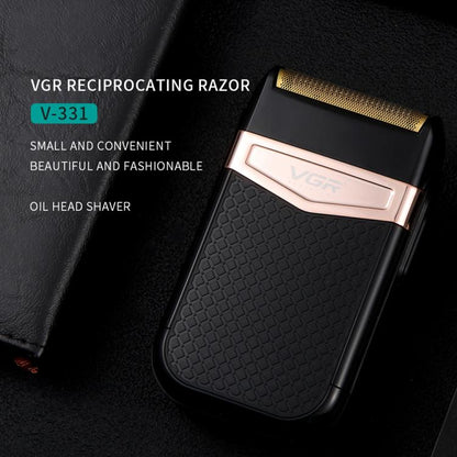 VGR V-331 Reciprocating Rotary 2 Cutter Head IPX4 Electric Shaver(Black)