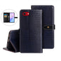 For iPhone 17e / 16e idewei Crocodile Texture Leather Phone Case(Dark Blue)