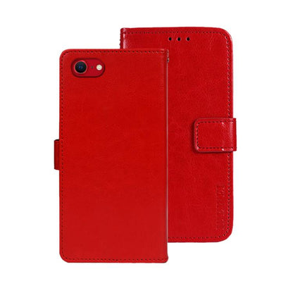Pour iPhone 17e / 16e Coque de téléphone en cuir idewei texture Crazy Horse (Rouge)
