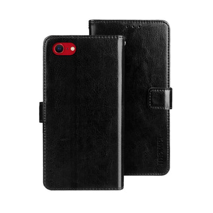 For iPhone 17e / 16e idewei Crazy Horse Texture Leather Phone Case(Black)