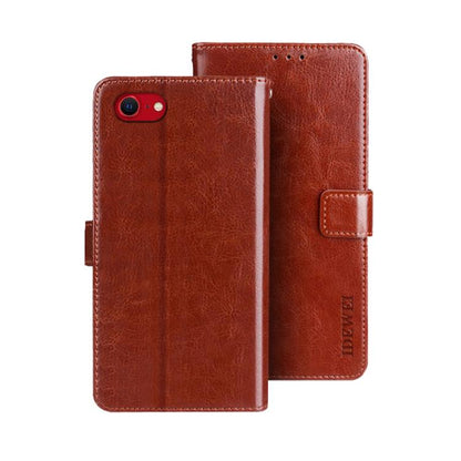 Pour iPhone 17e / 16e idewei Crazy Horse Texture Étui en cuir (marron)