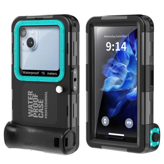 Coque de protection de plongée RedPepper 4e génération pour iPhone, profondeur d'étanchéité : 15 m (noir et bleu)