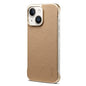 Pour iPhone 14 / 13 Denior A20 Véritable Cuir Texture Litchi Coque de Téléphone Sans Cadre MagSafe (Kaki)