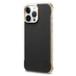 For iPhone 14 Pro Max Denior A20 Genuine Leather Litchi Texture MagSafe Frameless Phone Case(Black)