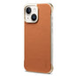For iPhone 15 Denior A20 Genuine Leather Litchi Texture MagSafe Frameless Phone Case(Brown)