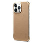 For iPhone 16 Pro Max Denior A20 Genuine Leather Litchi Texture MagSafe Frameless Phone Case(Khaki)