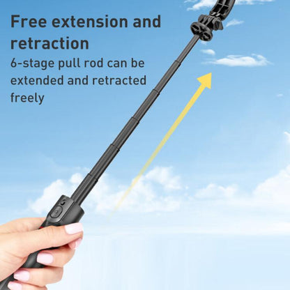 Lenovo Thinkplus H11L Premium Edition Aluminum Alloy Bluetooth Selfie Stick with Dual Fill Lights, 1.1m(Black)