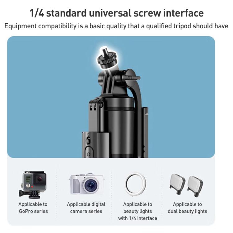 Lenovo Thinkplus H18B Flagship Stainless Steel Bluetooth Selfie Stick, 1.8m(Black)