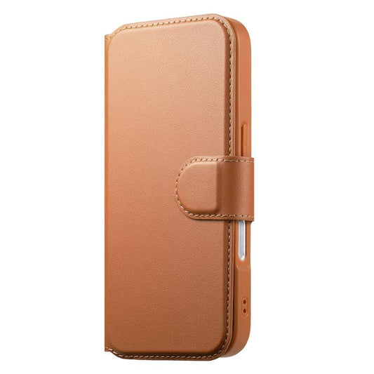 Pour iPhone 16 Pro Max Étui en cuir MagSafe avec dragonne Neo Finger Grip (marron)