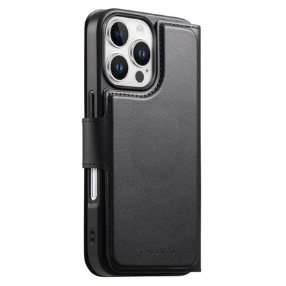 For iPhone 16 Pro Max CaseNeo Finger Grip Strap MagSafe Leather Phone Case(Black)