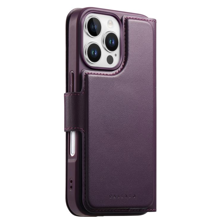Pour Étui iPhone 16 Pro MaxÉtui en cuir MagSafe avec dragonne Neo Finger Grip(Violet)