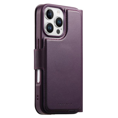 For iPhone 16 Pro CaseNeo Finger Grip Strap MagSafe Leather Phone Case(Purple)