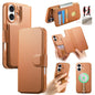 For iPhone 16 Plus CaseNeo Finger Grip Strap MagSafe Leather Phone Case(Brown)