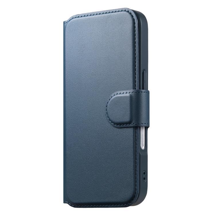 For iPhone 16 Plus CaseNeo Finger Grip Strap MagSafe Leather Phone Case(Blue)