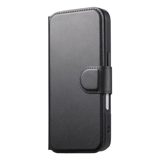 For iPhone 16 CaseNeo Finger Grip Strap MagSafe Leather Phone Case(Black)