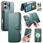 For iPhone 16 CaseNeo Finger Grip Strap MagSafe Leather Phone Case(Green)