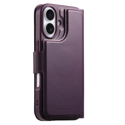 For iPhone 16 CaseNeo Finger Grip Strap MagSafe Leather Phone Case(Purple)