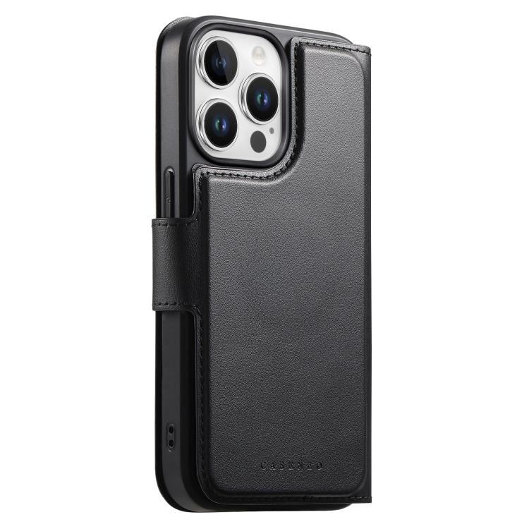 For iPhone 15 Pro Max CaseNeo Finger Grip Strap MagSafe Leather Phone Case(Black)