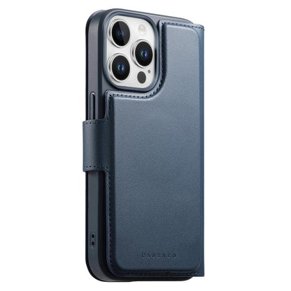 For iPhone 15 Pro CaseNeo Finger Grip Strap MagSafe Leather Phone Case(Blue)