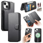 For iPhone 15 Plus / 14 Plus CaseNeo Finger Grip Strap MagSafe Leather Phone Case(Black)