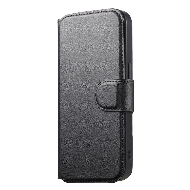 For iPhone 15 Plus / 14 Plus CaseNeo Finger Grip Strap MagSafe Leather Phone Case(Black)