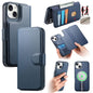 For iPhone 15 CaseNeo Finger Grip Strap MagSafe Leather Phone Case(Blue)