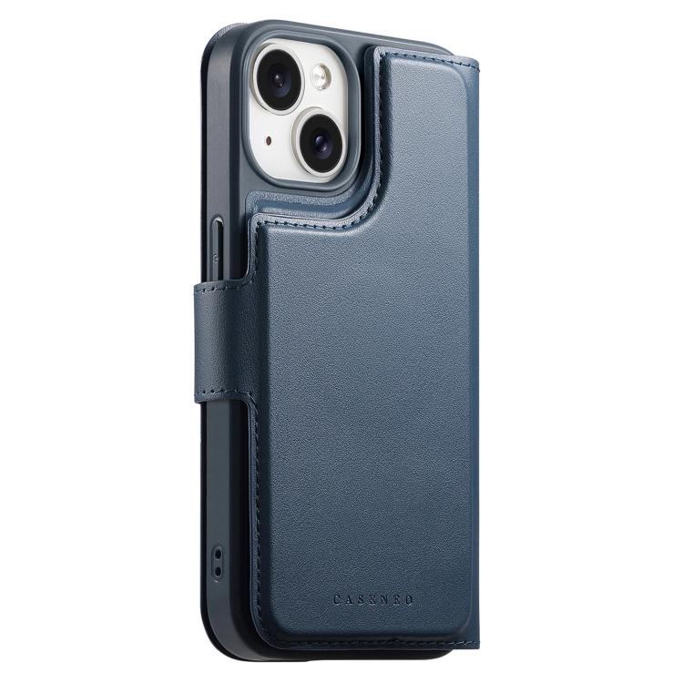 For iPhone 15 CaseNeo Finger Grip Strap MagSafe Leather Phone Case(Blue)
