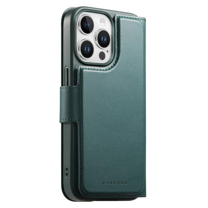 For iPhone 14 Pro CaseNeo Finger Grip Strap MagSafe Leather Phone Case(Green)