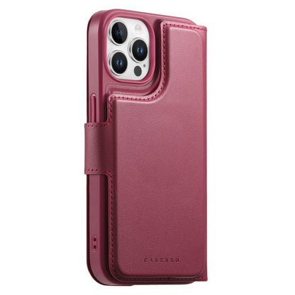 For iPhone 14 Pro CaseNeo Finger Grip Strap MagSafe Leather Phone Case(Red)