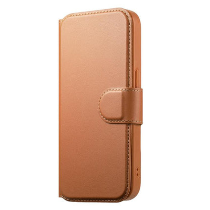 For iPhone 13 Pro Max CaseNeo Finger Grip Strap MagSafe Leather Phone Case(Brown)