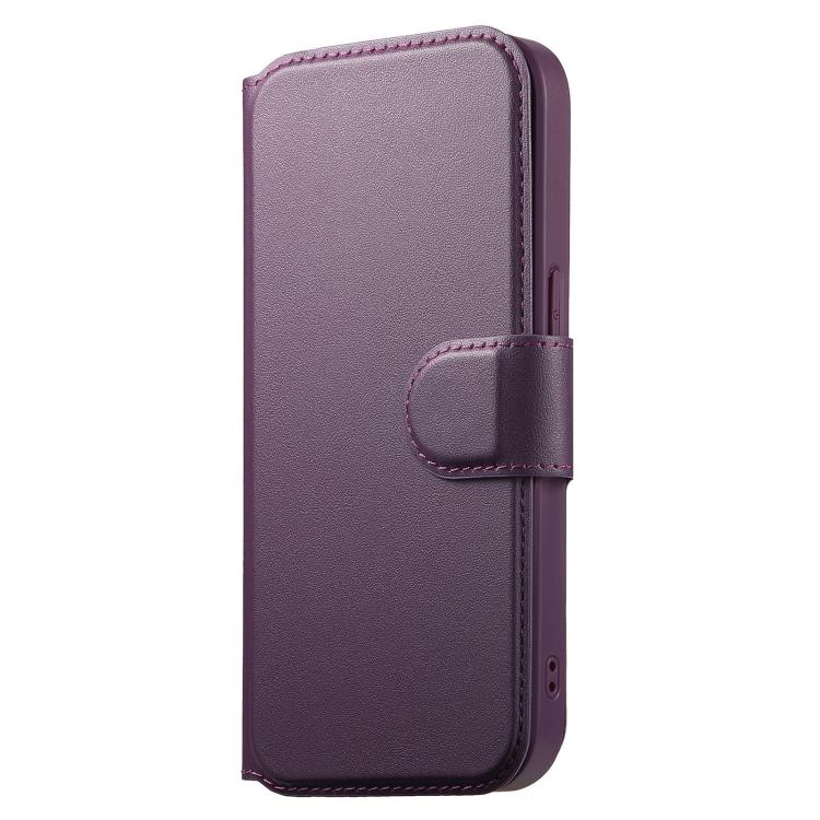 For iPhone 13 Pro Max CaseNeo Finger Grip Strap MagSafe Leather Phone Case(Purple)