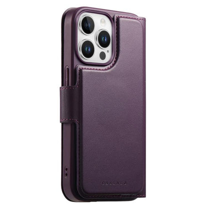 For iPhone 13 Pro Max CaseNeo Finger Grip Strap MagSafe Leather Phone Case(Purple)