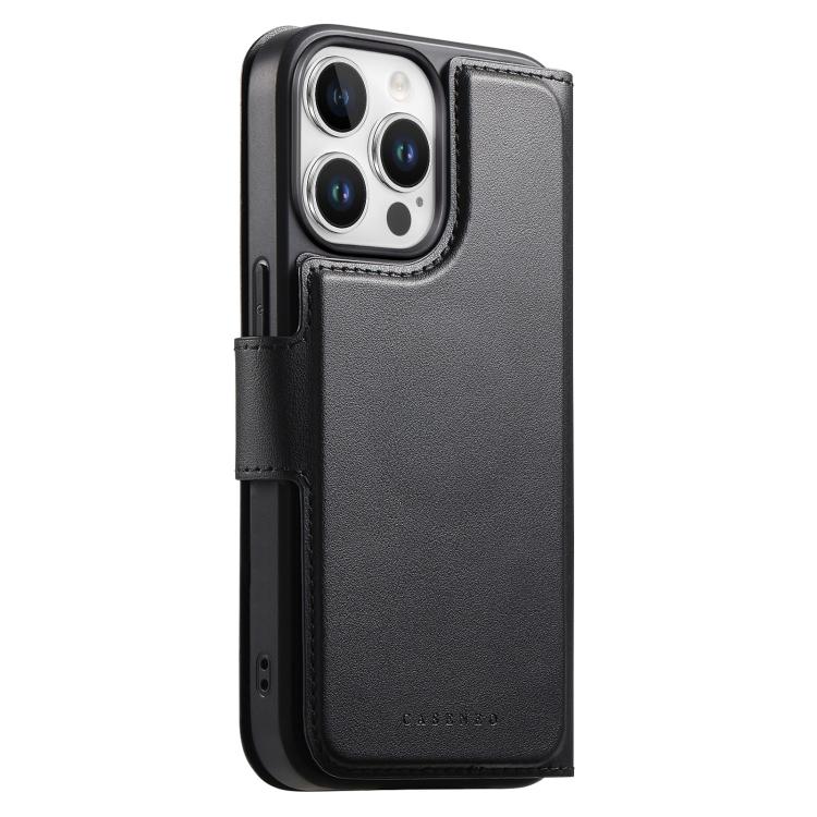 For iPhone 13 Pro CaseNeo Finger Grip Strap MagSafe Leather Phone Case(Black)